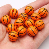 16mm Natural Wood Volleyball Football Basketball Beads Jewelry Making DIY