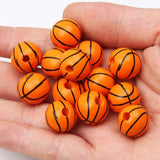 16mm Natural Wood Volleyball Football Basketball Beads Jewelry Making DIY