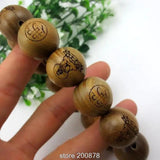 Buddhist GuanYin FO Buddha Malas Green Sandalwood Bracelets