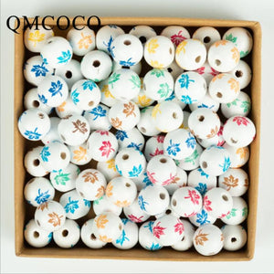 20Pcs Maple Leaf Wooden Beads DIY Crafts Baby Kid Toys Jewelry Bracelet