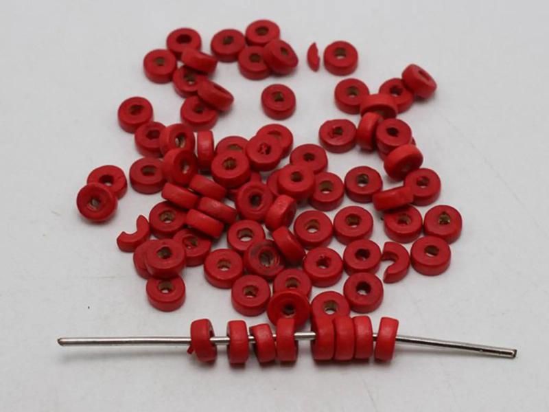 500 Red 8X3mm Column Heishi Wood Beads