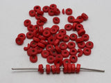 500 Red 8X3mm Column Heishi Wood Beads