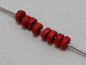 500 Red 8X3mm Column Heishi Wood Beads