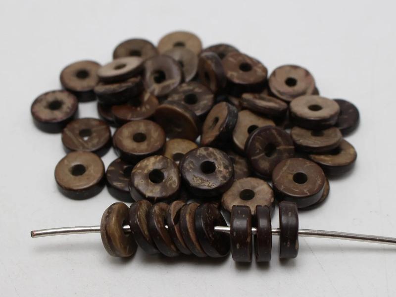 Natural Coconut Column Heishi Beads 9mm 12mm Chips
