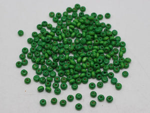1000 Green 4mm Round Wood Seed Beads