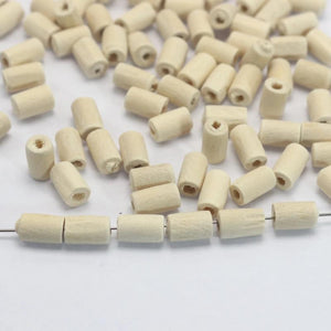500 Pcs 5X8mm Wood Tube Beads Natural Untreated Wooden Spacer