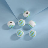 16mm Round Pearl Beach Marine Theme Printed Wood Beads
