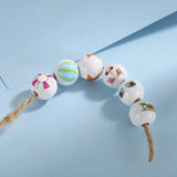 16mm Round Pearl Beach Marine Theme Printed Wood Beads
