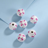 16mm Round Pearl Beach Marine Theme Printed Wood Beads