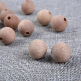 12-30mm Natural Beech Round Balls Spacer Beads Loose Beads