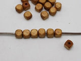 500 pcs 6X6mm Natural Cube Wood Beads Wooden Spacer
