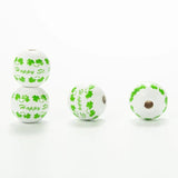 Irish St. Patrick's Green Wood Beads 20Pcs for Crafts Jewelry Bracelet