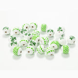 Irish St. Patrick's Green Wood Beads 20Pcs for Crafts Jewelry Bracelet