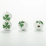 Irish St. Patrick's Green Wood Beads 20Pcs for Crafts Jewelry Bracelet