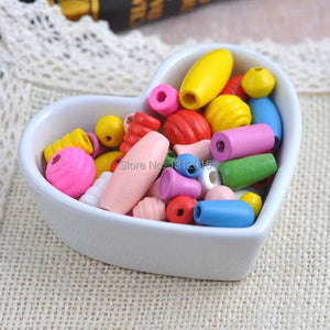 Mixed Wooden Round Beads 8-30mm 50g Z5410-3
