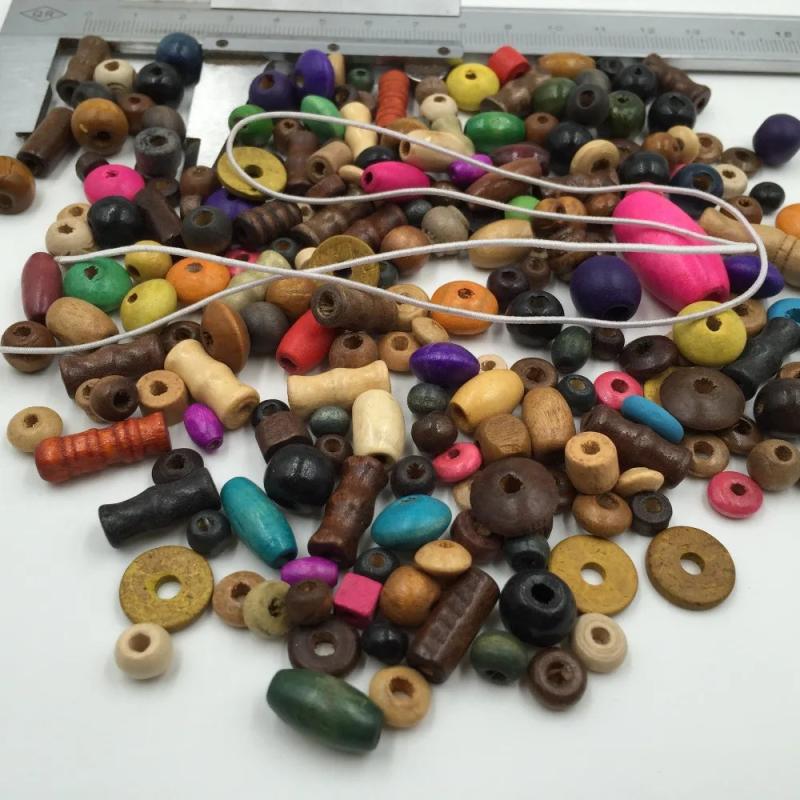 Wooden Coconut Beads Mix Round Spacer for Bracelet - 40g/60cm