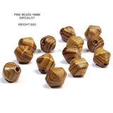 50pcs Natural Wooden Pine Beads 16mm DIY Necklaces Bead