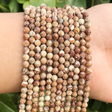 Small Stone Faceted Wooden Jaspers Spacer Beads 2-4mm