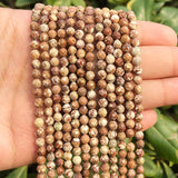 Small Stone Faceted Wooden Jaspers Spacer Beads 2-4mm