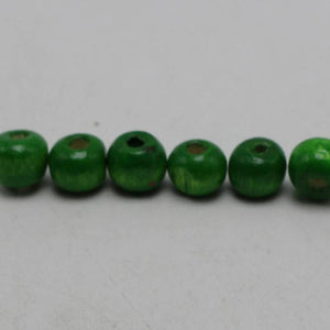 500 Green 8mm Round Wood Beads