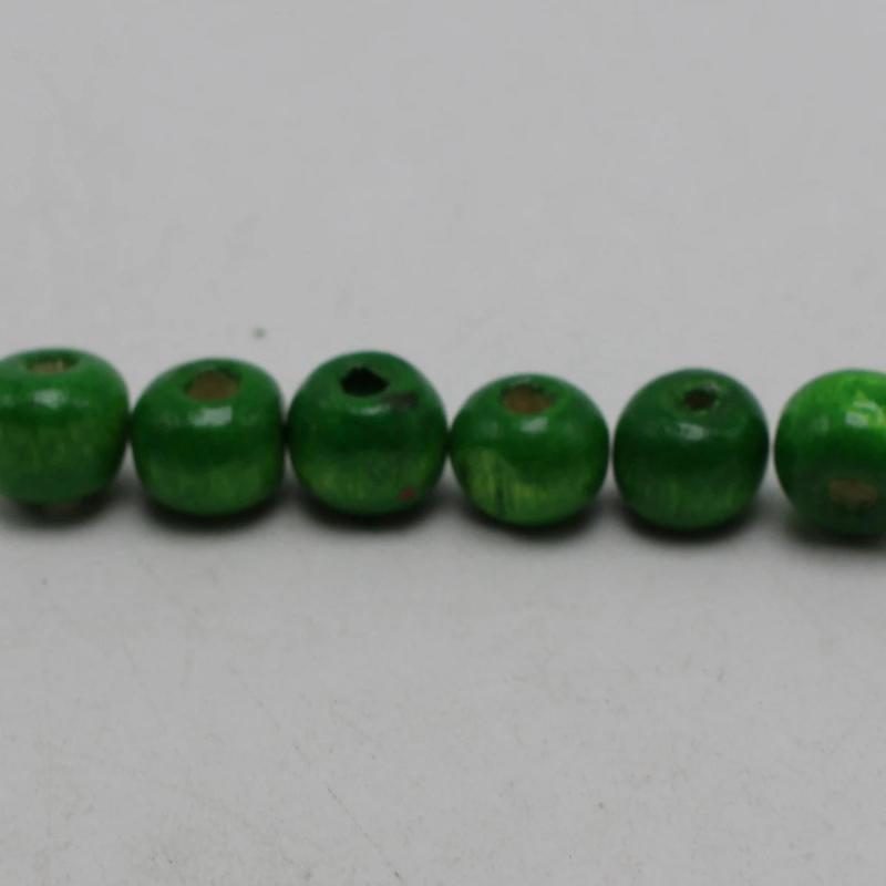 500 Green 8mm Round Wood Beads