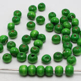500 Green 8mm Round Wood Beads