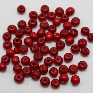 500 Red 8mm Round Wood Beads~Wooden beads