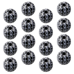 30 Pcs Decorate Cobweb Beads Round Wooden Wedding Halloween Jewelry