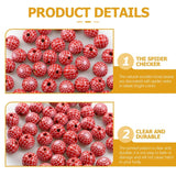30 Pcs Decorate Cobweb Beads Round Wooden Wedding Halloween Jewelry