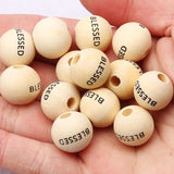 16mm Natural Wooden Beads Round Spacer Beads, DIY Jewelry Making Crafts