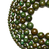 Green Wood Veins Stone Beads Round Gemstones Loose Beads For Jewelry Making
