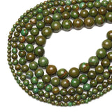 Green Wood Veins Stone Beads Round Gemstones Loose Beads For Jewelry Making