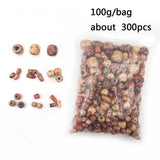 100g Wooden Pattern Beads Round Beads Natural Wood Spacer Charm Bracelet DIY