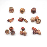 100g Wooden Pattern Beads Round Beads Natural Wood Spacer Charm Bracelet DIY
