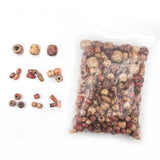 100g Wooden Pattern Beads Round Beads Natural Wood Spacer Charm Bracelet DIY