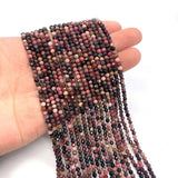 Red Wood Grain Natural Stone Round Cut Loose Beads DIY Jewelry Making