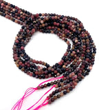 Red Wood Grain Natural Stone Round Cut Loose Beads DIY Jewelry Making