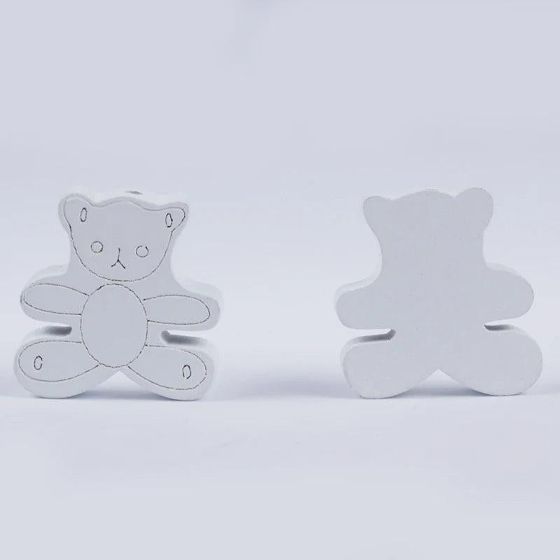 20Pcs 6 Colors Animal Shape Wooden Beads for Jewelry Making Crafts