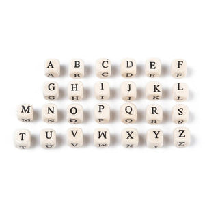 100PCS Square Wood Letter Beads Alphabet Loose Bead for Jewelry Making