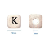 100PCS Square Wood Letter Beads Alphabet Loose Bead for Jewelry Making