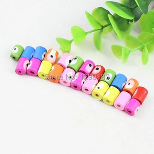 100pcs Colorful Wood Beads for Bracelet/Necklace 10x8mm