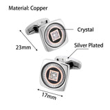 Square Crystal Cufflinks for Men's Business Banquet Wedding