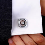 Square Crystal Cufflinks for Men's Business Banquet Wedding