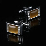 Square Crystal Cufflinks for Men's Business Banquet Wedding