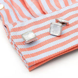 Men's Shell Silver Square Button Cufflinks XK23S031