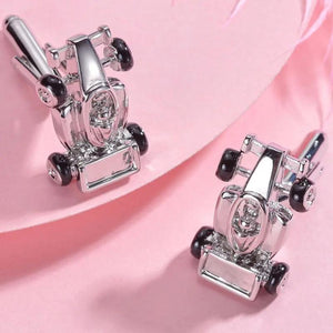 High Racing Car Cufflinks French Long Sleeve Shirt With Studs