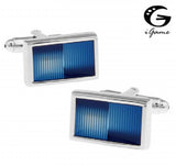 Rectangle Enamel Cuff Links - Blue