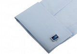 Rectangle Enamel Cuff Links - Blue