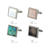Natural Shell Cufflinks Pink Green Colors Rainbow Cuff Links