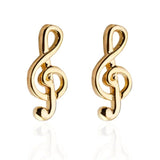 Music Note Gold Cufflinks for French Shirt
